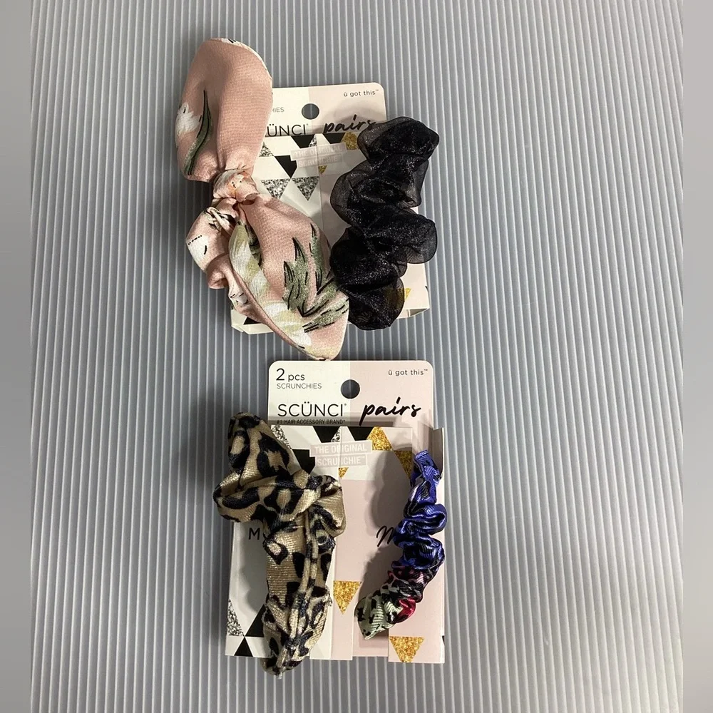 Set of 4 Scunci Pairs Scrunchies - Brunch/Dinner and Mommy/Me